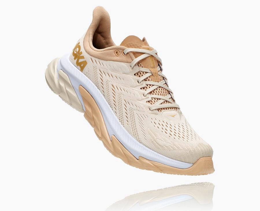 Running Shoes Womens - Hoka One One Clifton Edge - Beige - BNDPHLT-05